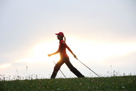 Lezione di Nordic Walking presso il Rifugio Pranolz